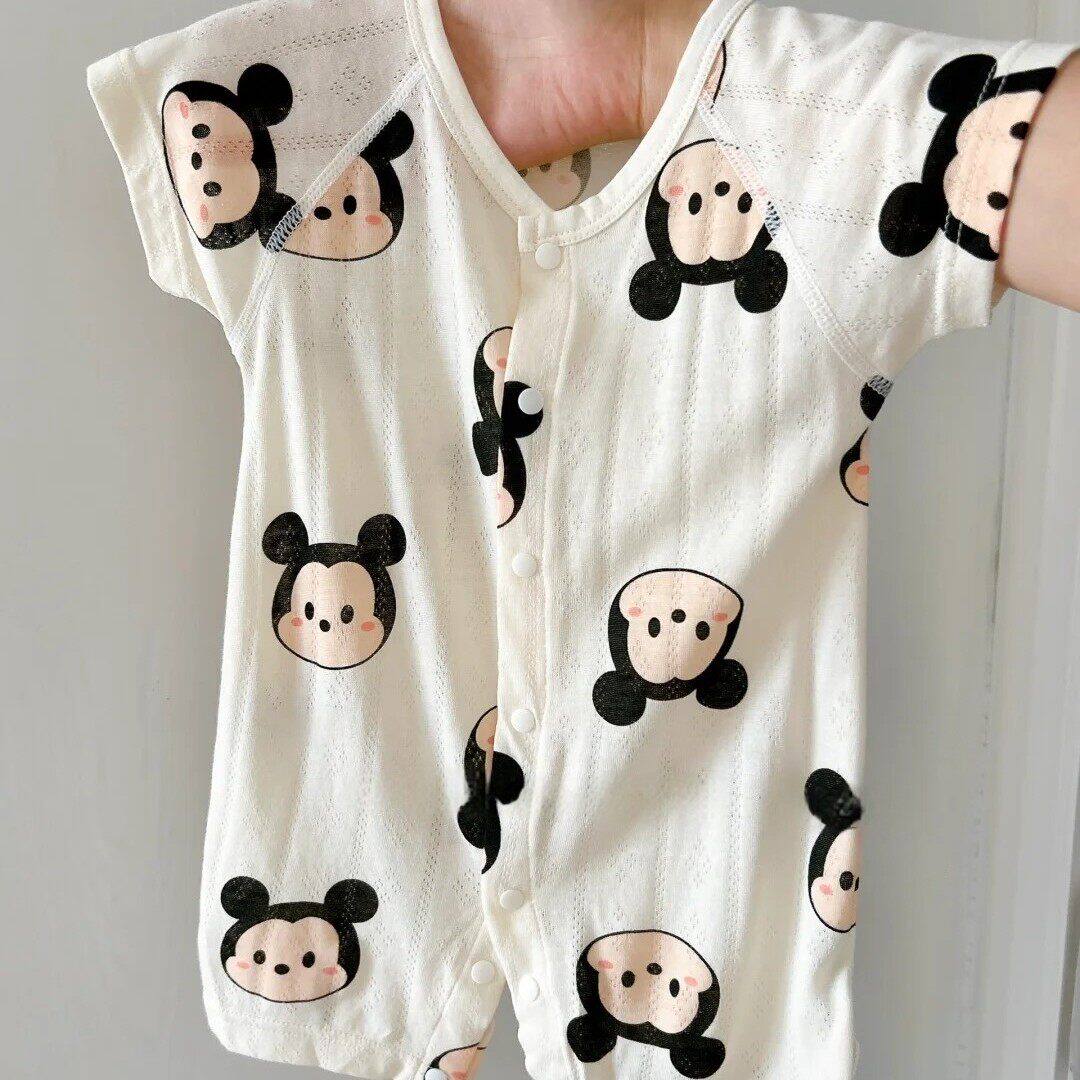 夏季婴儿连体衣宝宝夏装新生儿衣服短袖婴幼儿半袖哈衣可爱睡衣类