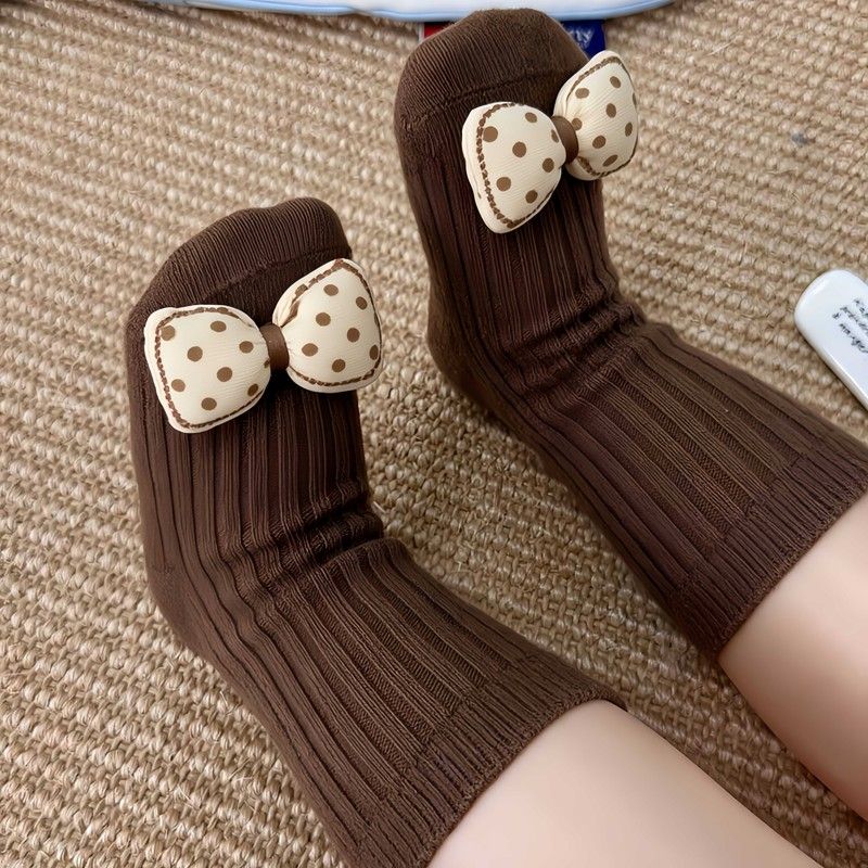 宝宝袜子婴儿防滑儿童鞋袜中长筒袜秋冬室内地板袜0到3个月不勒腿