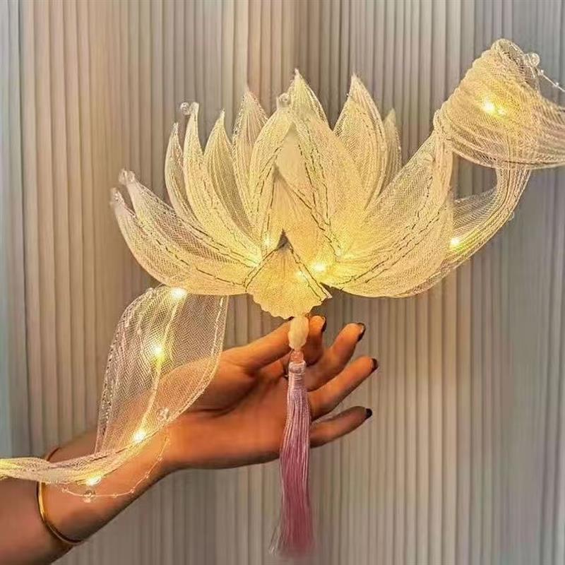 水墨悬浮莲花灯墨莲手工DIY材料包中国风礼物送女友闺蜜拍照道具