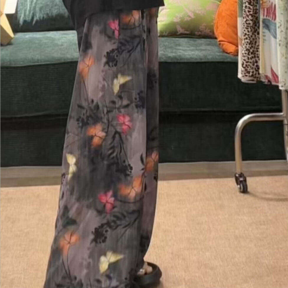 棉绸裤子新中式蝴蝶遛弯裤仙女凉凉裤飘飘裤阔腿裤休闲裤夏季薄款