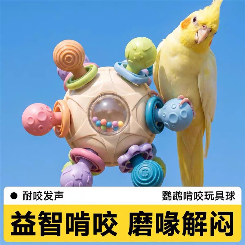 鹦鹉玩具啃咬球磨牙磨嘴发声虎皮牡丹小太阳解压解闷自嗨小鸟玩具