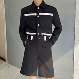 2024春夏设计师撞色织带百搭工装西装垫肩夹克W0426P120，男装夹克，电商C219