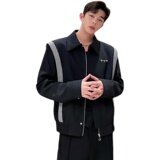 2024春秋款设计师解构撞色拼接金属标拉链夹克外套W0410P135，男装夹克，电商C219