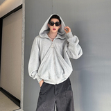 24春秋设计重磅廓形弯刀袖定制拉链大连帽卫衣两色W1014P150，男装卫衣，电商C219