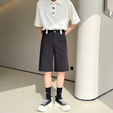 2024夏款设计师撞色织带工装百搭五分休闲西装短裤K0427P60，男装休闲裤，电商C219