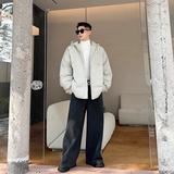 秋冬设计韩版格纹加厚廓形连帽包扣衬衣棉服外套W0696P185，男装棉衣，电商C219