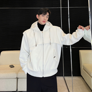 秋冬款原裝設計師解構拉鏈兩件套連帽絎棉夾克外套男女W0531 P170圖片