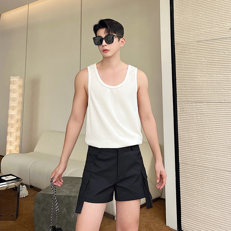 夏款辣弟风设计师立体口袋超短工装热裤两色男女K0607P70，男装休闲裤，电商C219