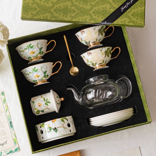 CANSHUO山茶花语花茶具套装
