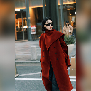 加厚保暖宽松遮肉外套 绵羊毛兔毛毛呢外套女冬季 十三粥 国色芳华