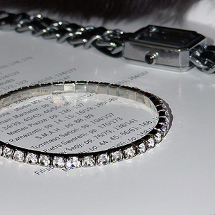 十三粥 璀璨星河 满钻手链女轻奢小众爆闪排钻锆石银色高级感饰品