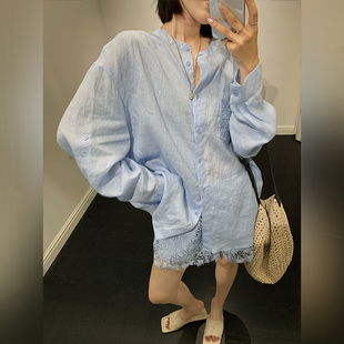 透气舒爽宽松遮肉 十三粥 漫屿松弛 100亚麻度假套装 女夏简约时尚