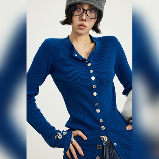 女通勤实穿柔软亲肤时尚 十三粥 圆领开衫 绵羊毛经典 百搭毛衣 星芒