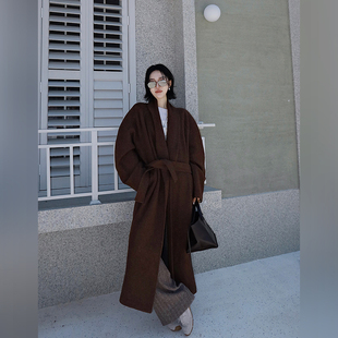 十三粥 气度 100绵羊毛经典外套女冬时尚百搭宽松显瘦气质款大衣