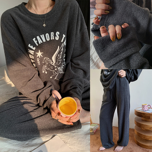 通勤百搭套装 十三粥 子两件套女简约时尚 慵懒休闲上衣裤 马上放松