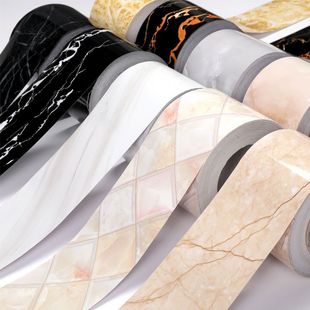 批发自粘踢脚线墙贴地角线贴纸防水可擦洗窗台装 饰腰线地砖波导线