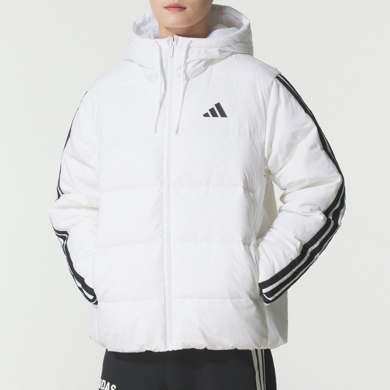 阿迪达斯（adidas）白色羽绒服男装冬季新款运动服男士短款轻薄保
