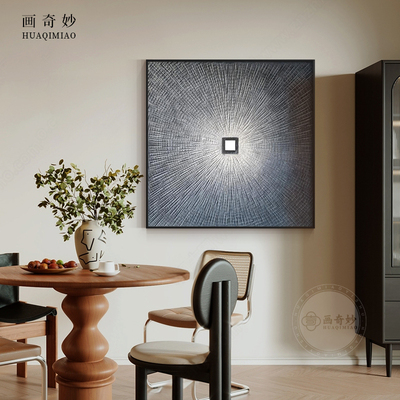 现代轻奢空间感酒店样板间客厅玄关卧室背景墙壁画方型挂画装饰画