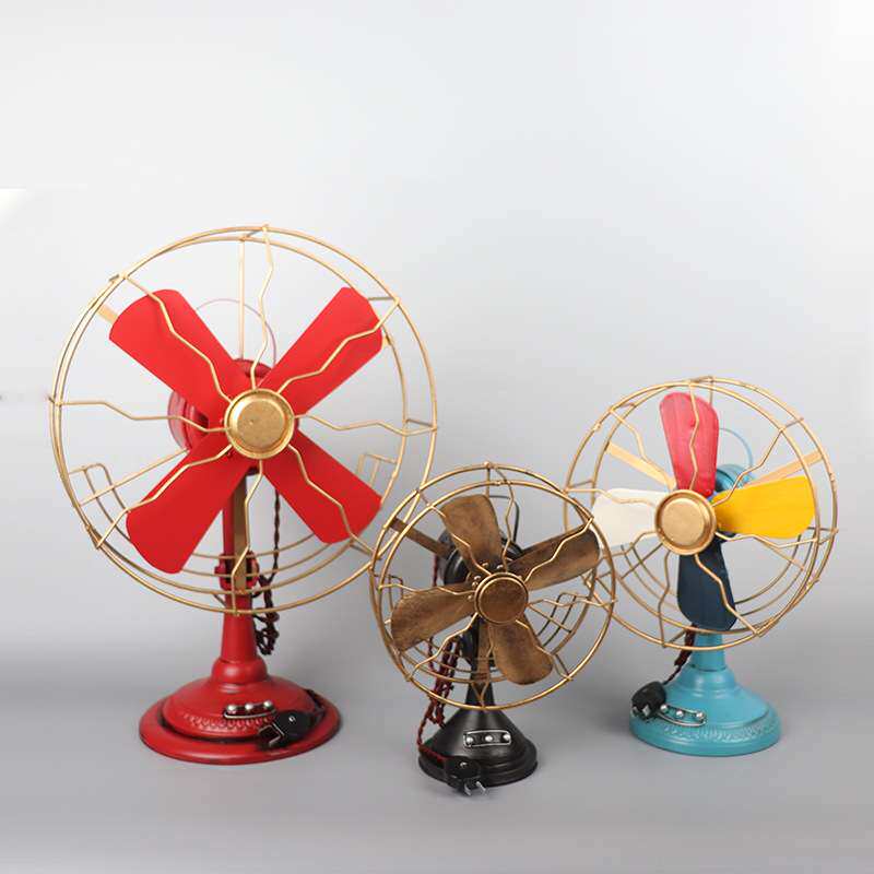 复古怀旧老式电风扇模型摆件酒吧咖啡厅餐厅橱窗装饰品道具摆设