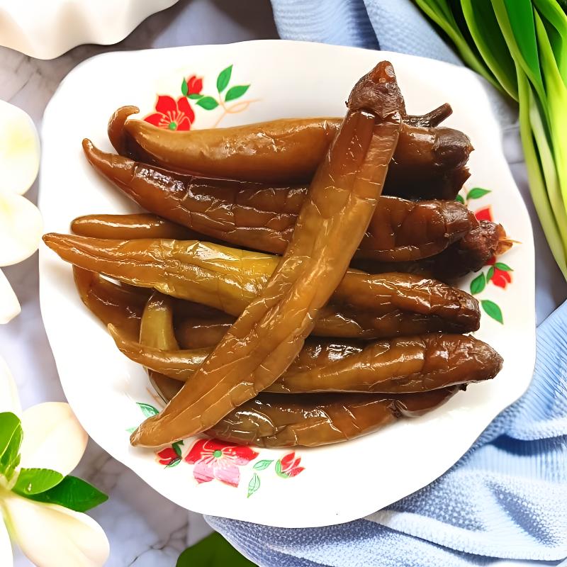 山东特产咸香脆辣腌制辣椒即食图片