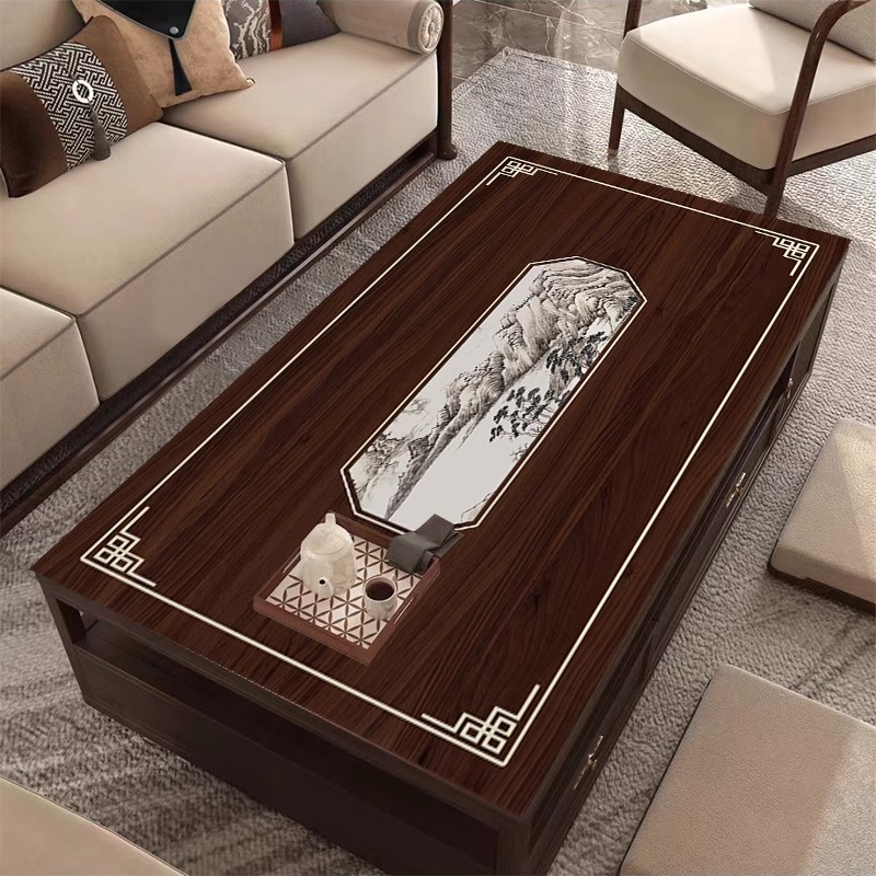 防水防油免洗新中式长方形茶几垫