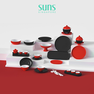 瑕疵无礼盒包装 suns时分雅系列骨瓷餐具家用碗盘陶瓷碗碟