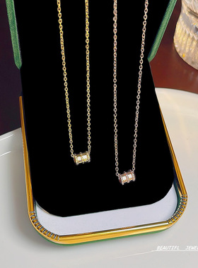 韩国钛钢项链不掉色女气质轻奢吊坠锁骨链ins高级感小众颈链精致