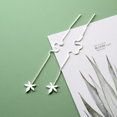 925银枫叶耳线女文艺气质简约森系百搭流苏修脸型养耳洞长款 时尚