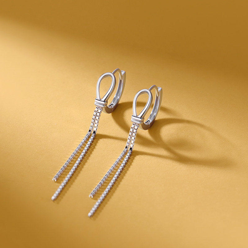 925银耳环女打结流苏设计气质个性小众时尚高级感耳扣养耳洞现代,饰品/流行首饰/时尚饰品新,耳环,淘宝优惠券,粉丝福利购,淘宝优惠卷