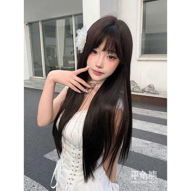 平角熊假发女长发网红Lolita『澜影』韩系修颜日常气质直发jk头套