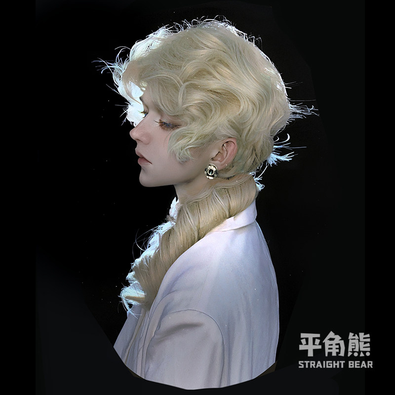 假发女短卷发网红Lolita基佬日常短发自然逼真假发套JK全头套式