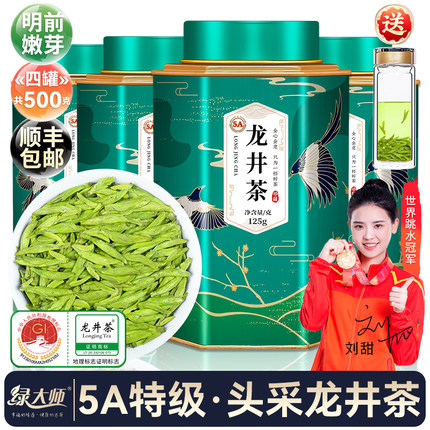 绿大师 特级5A明前龙井茶2025新茶 手作杭州高山绿茶春茶叶共500g