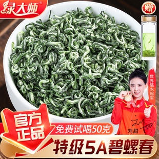 绿大师特级5A明前碧螺春新茶高山绿茶春茶浓香型茶叶礼盒装共500g