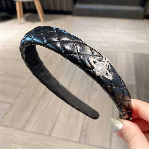 高级感复古轻奢皮革头箍发卡