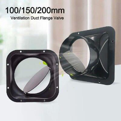 Portable ABS Ventilation Duct Flange Valve Black