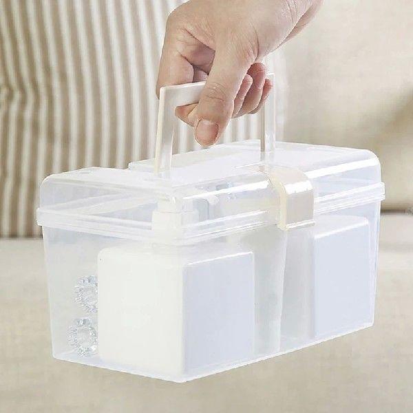 1pc Mask Storage Box With Handle Household Dust-proof