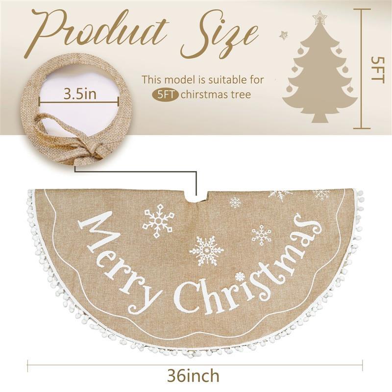 Christmas Tree Skirt Large Rustic Merry Christmas Tree Skirt