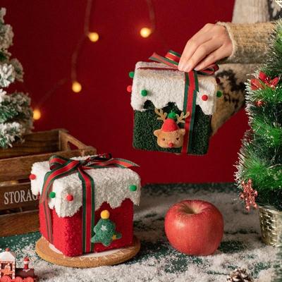 圣诞礼盒Christmas velvet fabric Christmas Eve Apple Gift Box