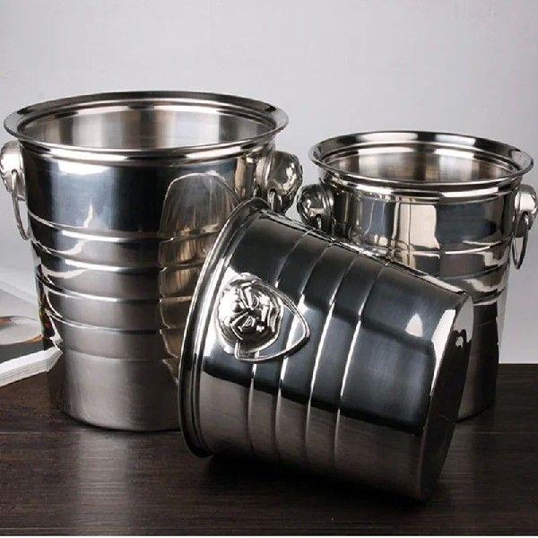 3L 5L 7L Stainless Steel Bar Ice Bucket Two Handles