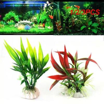 1/2/3PCS Artificial Underwater Plants Green Red Water Grass