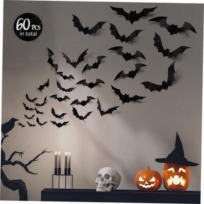 PETthree-dimensional bats for Halloween decorations on walls