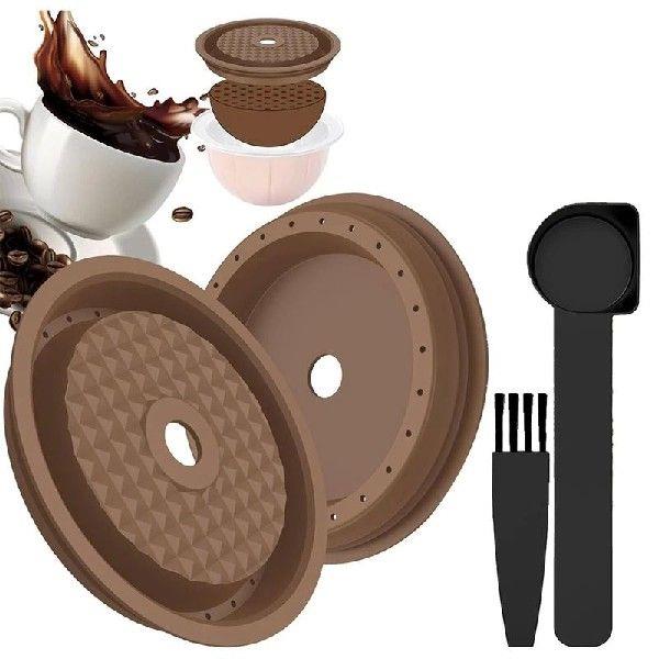 2Pcs Reusable Coffee Capsule Lids For Nespresso, Refillable