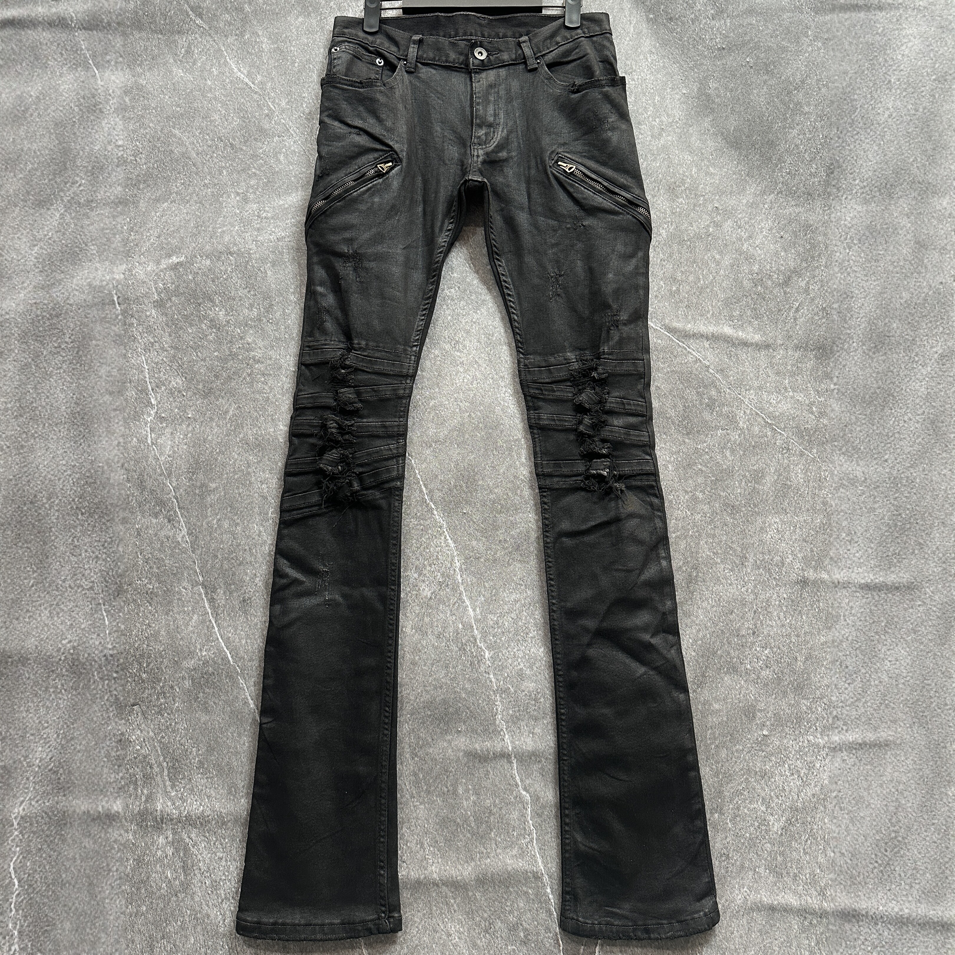 thumbnail for Spot real shot * Independent LGB style visual brush wax coated jeans