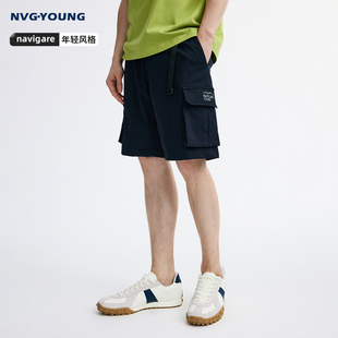 宽松五分裤 NAVIGARE意大利小帆船夏季 休闲中裤 户外百搭男士 子 新款
