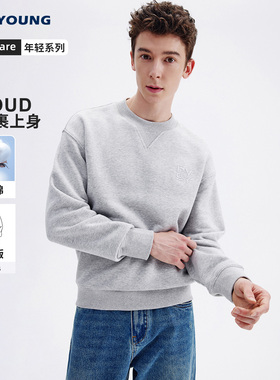 NAVIGARE意大利小帆船纯棉圆领卫衣男25秋季新款微落肩针织套头衫