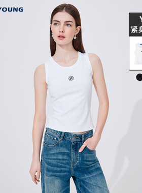NAVIGARE显瘦意大利小帆船白色背心女内搭运动吊带打底上衣夏季