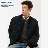 NAVIGARE意大利小帆船保暖菱格户外轻薄羽绒服男士 棒球领外套 冬季