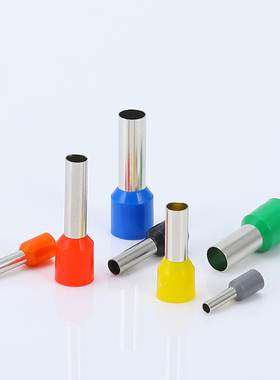 VE7508管型端子 紫铜 管形冷压欧式接线端子针形E7508铜鼻子线耳