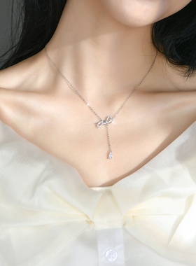 配饰银项链女轻奢小众蝴蝶锁骨链