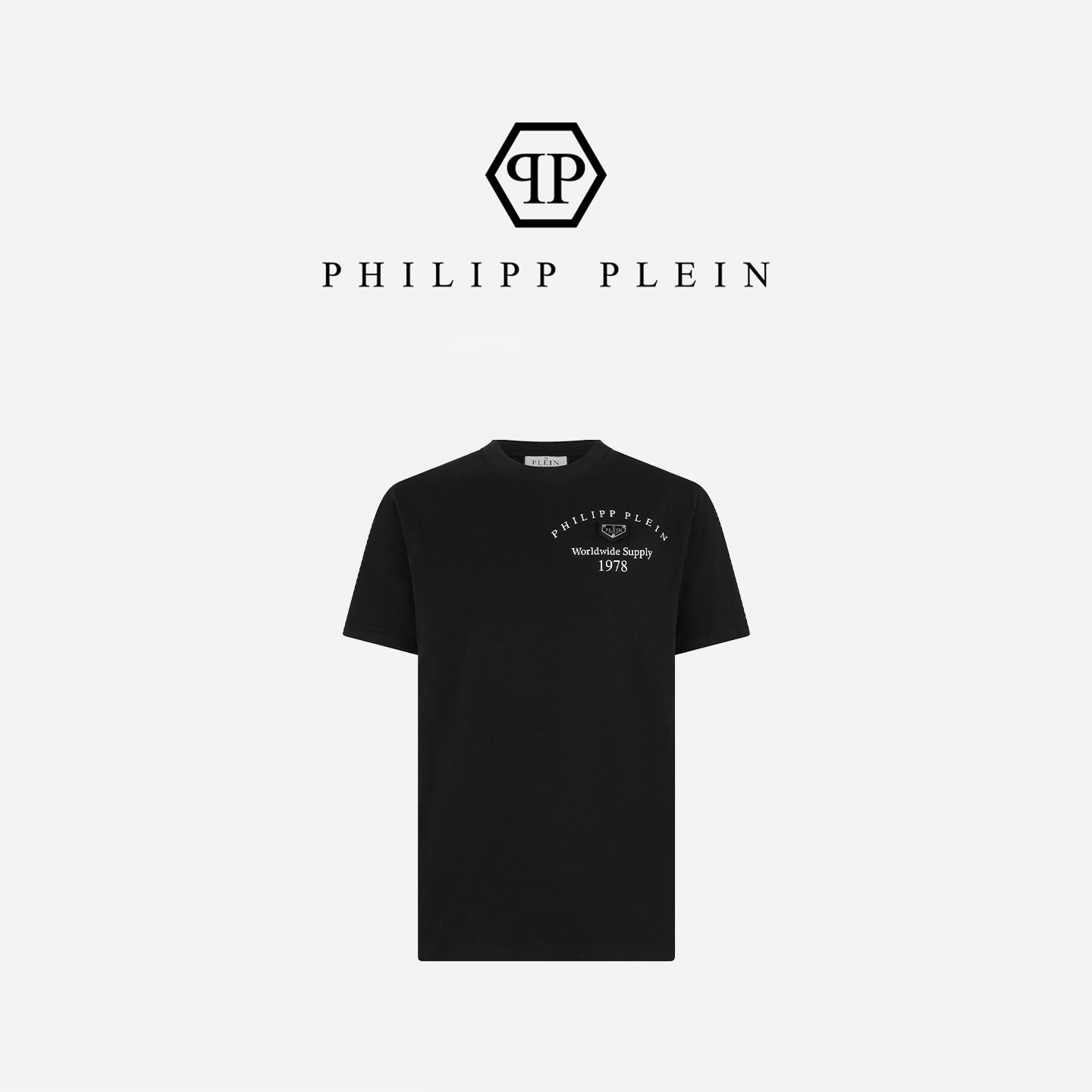 PHILIPP PLEIN 2026年男士基础款圆领宽松纯色T恤休闲短袖上衣